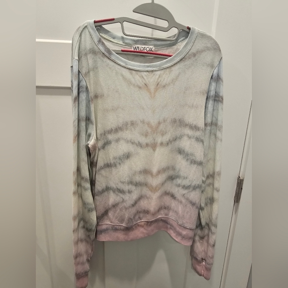 Wildfox Made in USA Pastel Tie-Dye Pullover Sweatshirt Women’s Large